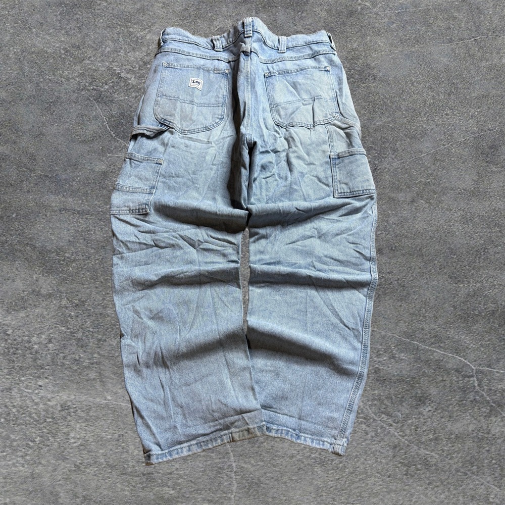 Lee Carpenter Baggy‎ Vintage Jeans Light Wash Distressed Style Size 38x30